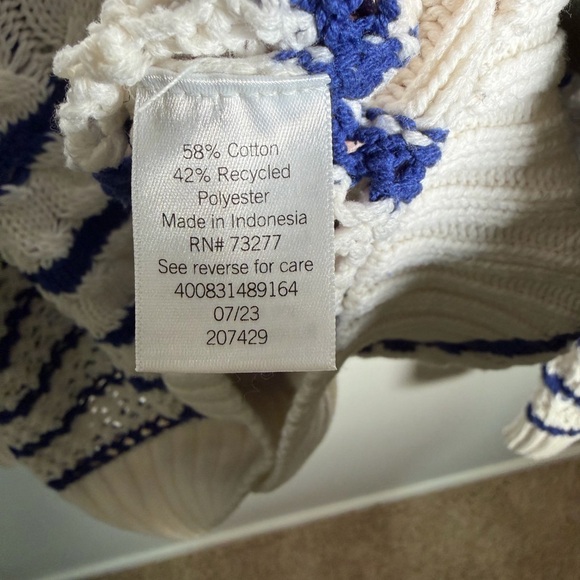 Sonoma Blue and White Striped Sweater - Picture 3 of 6